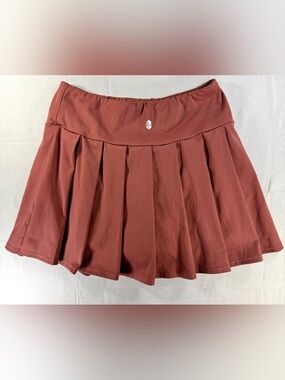 La Kotee Pleated Skater Skort in Rust Small